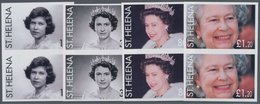 St. Helena: 2006, 80th Birthday Of QEII Complete Set Of Four In Vertical IMPERFORATE Pairs, Mint Nev - St. Helena