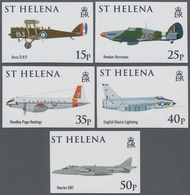 St. Helena: 2008, Royal Air Force (RAF) Complete IMPERFORATE Set Of Five And The Imperf. Miniature S - St. Helena