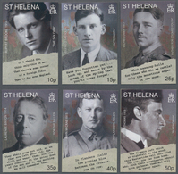 St. Helena: 2008, 90 Years Of Remembrance (End Of WWI) Complete IMPERFORATE Set Of Six With Portaits - Sainte-Hélène