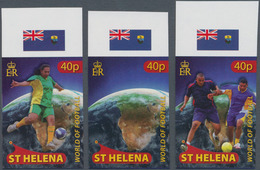 St. Helena: 2010, Football World Championship In South Africa Complete IMPERFORATE Set Of Three From - St. Helena