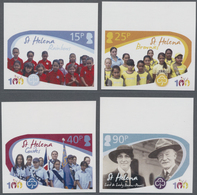 St. Helena: 2010, 100 Years Girl Guides Complete IMPERFORATE Set Of Four From Upper Margins With Dif - Sainte-Hélène