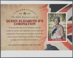 St. Helena: 2013, 60th Anniversary Of QEII's Coronation Complete IMPERFORATE Set Of Five From Lower - Saint Helena Island