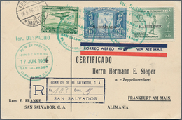 El Salvador: 1936, SALVADOR/3. NAF 1936: R-Luxus-Zuleitungspost Mit Sonderbestätigungsstempel "1er D - Salvador