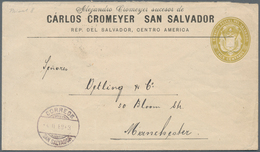 El Salvador - Ganzsachen: 1887, Stationery Envelope On Private Order: Coat Of Arms 11 C Greenish-yel - Salvador