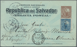 El Salvador - Ganzsachen: 1894, Two Stationery Cards: 1 C Uprated 2 C And 2 C Uprated 1 C Both Sent - El Salvador