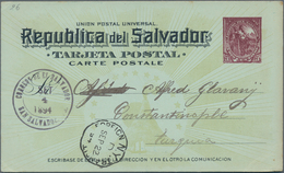 El Salvador - Ganzsachen: 1894, Stationery Card 3 C Sent Comercially From "SAN SALVADOR SET 4 1894" - Salvador