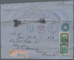 El Salvador - Ganzsachen: 1895, Stationery Wrapper Coat Of Arms 2 C Green On Bluish Paper (some Crin - Salvador