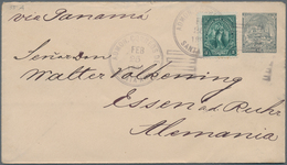 El Salvador - Ganzsachen: 1896, Stationery Envelope Ship 12 C Grey On Cream Uprated 3 G Green Sent F - Salvador