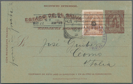 El Salvador - Ganzsachen: 1899, Two Stationery Double-cards: 3 C (only Question Card) And 2 C Uprate - El Salvador