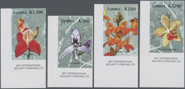 Sambia: 2005, African Orchids IMPERFORATE Set Of Four From Lower Left Corners With Imprint 'BDT Inte - Zambia (1965-...)