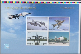Sambia: 2009, Prepared But UNISSUED Stamps For 'Chinese Aviation Centenary' Set Of Four With Differe - Zambie (1965-...)