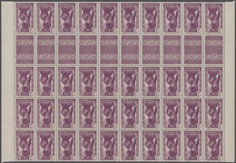 Senegal: 1938, Native Woman 1fr. In VIOLET Instead Of Carmine In Part Sheet With 40 Stamps Incl. Hor - Senegal (1960-...)