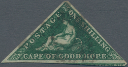 Kap Der Guten Hoffnung: 1859, Perkins 1 Shilling Darkgreen, Full To Large Margins, Colorful With OFF - Cap De Bonne Espérance (1853-1904)