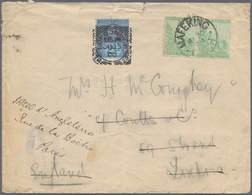 Kap Der Guten Hoffnung: 1900 (30.5.), Seated 'Hope' ½d. Green Horiz. Pair Used On Cover From MAFEKIN - Cap De Bonne Espérance (1853-1904)