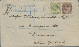 Südafrika: 1908-32 Three Registered Covers, With 1) 1908 Cover From Port Elizabeth To Dunedin, NEW Z - Autres & Non Classés