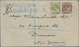 Südafrika: 1908-32 Three Registered Covers, With 1) 1908 Cover From Port Elizabeth To Dunedin, NEW Z - Altri & Non Classificati