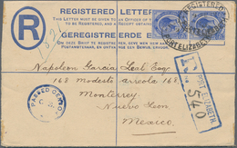 Südafrika: 1917 (9.2.), Registered Letter KGV 4d. Blue Uprated With Vert. Pair KGV 2½d. Ultramarine - Autres & Non Classés