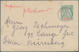 Tahiti: 1896, Stationery Envelope 5 C. Green/red Sent From "PAPEETE 29 MAI 96" Via Richmond, New Zea - Tahiti