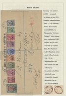 Tanganjika: 1915, MAFIA ISLAND, 3 Pies To 1 Rupie India I.E.F. Stamps With Additional Ovp 'G.R. POST - Tanganyika (...-1932)