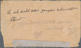 Tanganjika: 1915, Stampless Censored Envelope Addressed To Zanzibar, Cancelled By 4-line Handstamp ' - Tanganyika (...-1932)