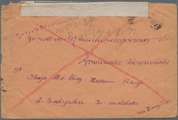 Tanganjika: 1915, Stampless Envelope Addressed To Analalava In Madagascar, Cancelled By 4-line Hands - Tanganyika (...-1932)