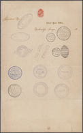 Tonga: 1895 (11.4.), Sheet Of Official Post Office Letterhead Bearing 14 Different Postmarks Or Inst - Tonga (...-1970)