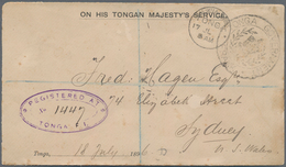 Tonga - Dienstmarken: 1896 (17.7.), Registered 'ON HIS TONGAN MAJESTY'S SERVICE' Cover Used From NUK - Tonga (1970-...)