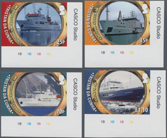 Tristan Da Cunha: 2011, Ships Complete IMPERFORATE Set Of Four And The Imperf. Miniature Sheet, Mint - Tristan Da Cunha