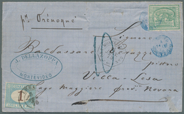 Uruguay: 1875, 10 Cent. Green (some Perforation Faults) On Letter From MONTEVIDEO With Shipletter Ma - Uruguay