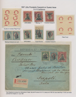 Uruguay: 1897, Provisional Issue, Specialised Assortment Incl. Plate Proof Of Overprint, Specimen, I - Uruguay