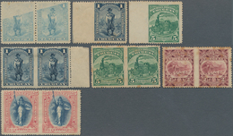 Uruguay: 1897, Definitives "Pictorials", Lot Of 23 Stamps Incl. Partly Imperf. (19) And Offset On Re - Uruguay