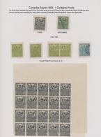 Uruguay: 1904, Corrientes Issue Lithographed, 1c. Green, Specialised Assortment Incl. Colour Trials, - Uruguay