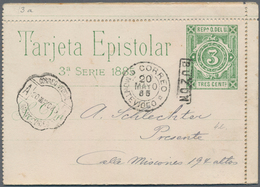 Uruguay - Ganzsachen: 1885, Stationery Letter Card 3 C Used From "UNION 26 NOV 00" To Montevideo Wit - Uruguay