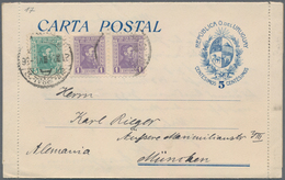 Uruguay - Ganzsachen: 1924, Stationery Letter Card 5 C Uprated 2x 1 C And 5 C Locally Used In "MONTE - Uruguay