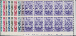 Venezuela: 1951, Coat Of Arms ‚TACHIRA‘ Airmail Stamps Complete Set Of Nine In Blocks Of Ten From Lo - Venezuela