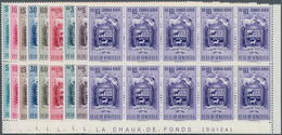 Venezuela: 1953, Coat Of Arms 'APURE‘ Airmail Stamps Complete Set Of Nine In Blocks Of Ten From Lowe - Venezuela