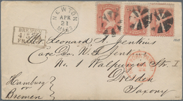 Vereinigte Staaten Von Amerika: 1861, Envelope Bearing Washington 3x 3 C Red Sent From "NEWTON APR 2 - Gebraucht