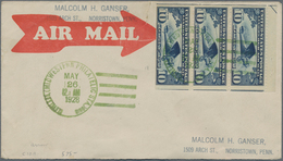 Vereinigte Staaten Von Amerika: 1926. 10c Lindbergh Booklet Pane (Scott C10a), Pos. C With Part Arro - Used Stamps