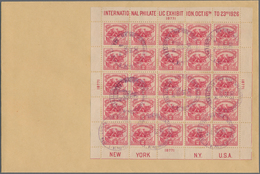 Vereinigte Staaten Von Amerika: 1926. 2c White Plains Souvenir Sheet (Scott 630), Plate No. 18771 To - Oblitérés