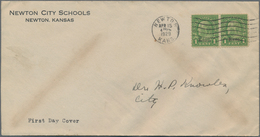 Vereinigte Staaten Von Amerika: 1929. 1c Kansas (Scott 658), Pair, Tied By "Newton Kans. Apr. 15 192 - Gebraucht