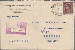 Vereinigte Staaten Von Amerika - Post In China: 1917, Unovpt. Franklin 12 C. Tied Duplex "U.S. POSTA - Chine (Shanghai)