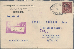 Vereinigte Staaten Von Amerika - Post In China: 1917, Unovpt. Franklin 12 C. Tied Duplex "U.S. POSTA - Cina (Shanghai)