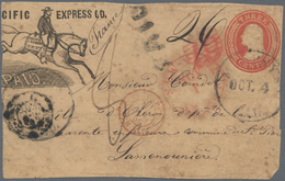 Vereinigte Staaten Von Amerika - Ganzsachen: 1853/55: "Pacific Express Co. Paid" With Horse & Rider - Other & Unclassified