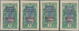 Zentralafrikanische Republik: 1924, AEF Overprints On Oubangui-Chari, 1fr. Green/slate "Coconut Palm - Zentralafrik. Republik