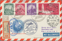 Ballonpost: 1956, ÖSTERREICH: Pro Juventute Postkarte Mit DDR-Frankatur Als Einschreiben Von Berlin - Mongolfiere