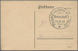 Flugpost Deutschland: 1912, DARMSTADT RHEIN MAIN UNIKAT, Portofreie Postkarte Der ZS (= Zeitungsstel - Poste Aérienne & Zeppelin