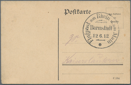 Flugpost Deutschland: 1912, DARMSTADT RHEIN MAIN UNIKAT, Portofreie Postkarte Der ZS (= Zeitungsstel - Luchtpost & Zeppelin