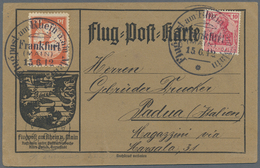 Flugpost Deutschland: 1912, "FLUGPOST RHEIN MAIN/FRANKFURT 15.6." (SST.), Beeindruckende Flug-Postka - Airmail & Zeppelin