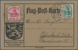 Flugpost Deutschland: 1912, FLUGPOST RHEIN-MAIN FRANKFURT 16.6.12 Sonderstempel: Graubraune Karte Mi - Luft- Und Zeppelinpost