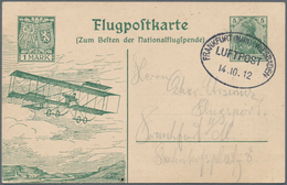 Flugpost Deutschland: 1912, Flugpostkarte 1M, Zum Besten Der Nationalflugspende M. Euler-Flugzeug 14 - Poste Aérienne & Zeppelin